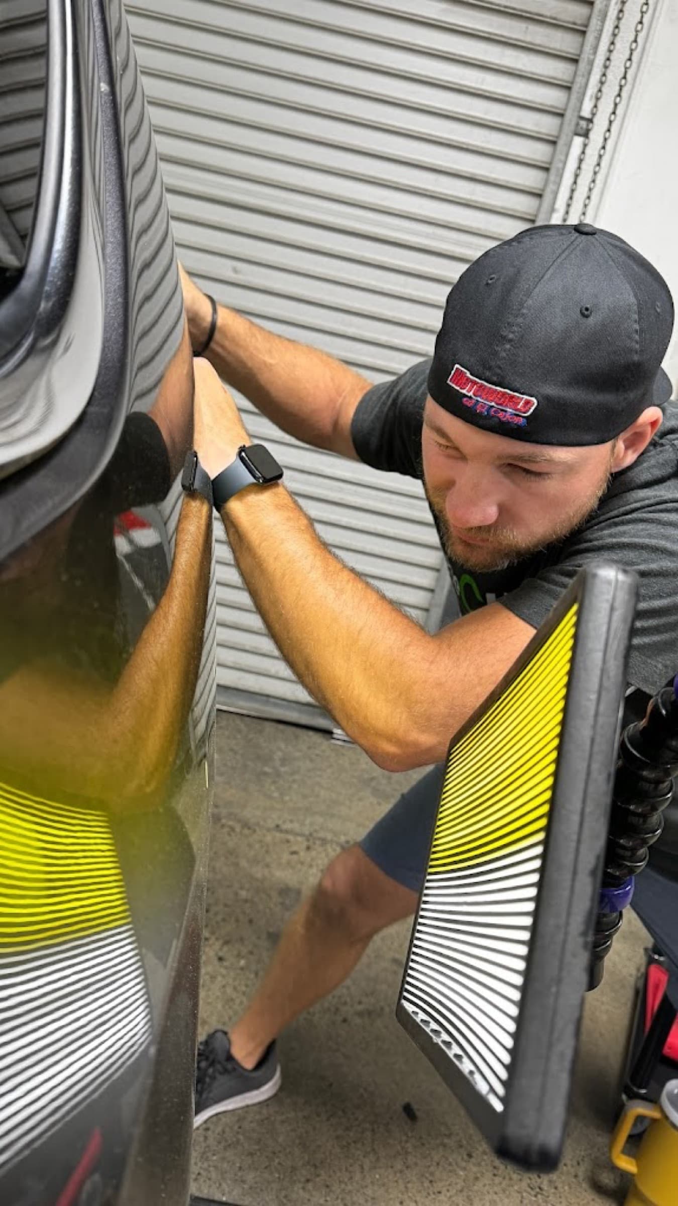 Recent paintless dent repair work.