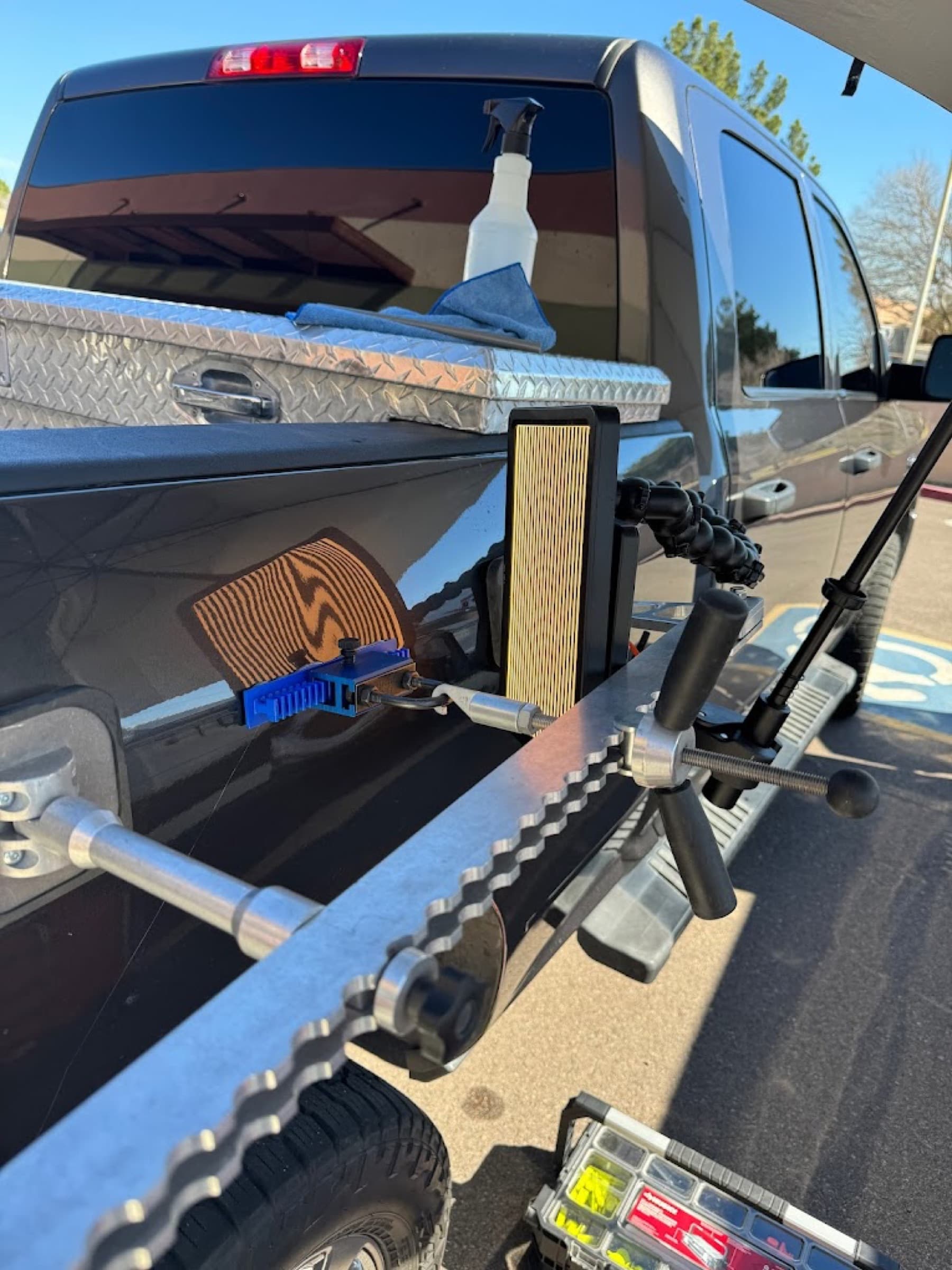 Recent paintless dent repair work.