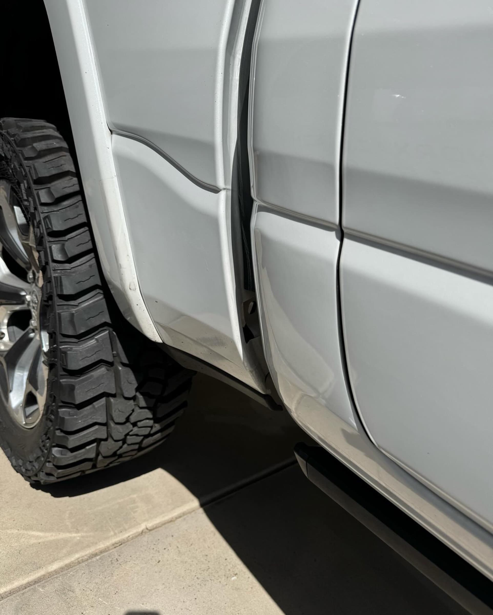 Recent paintless dent repair work.
